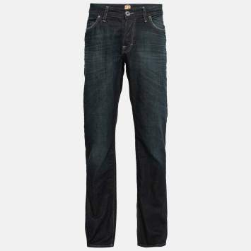 Pre Owned Boss Orange by Hugo Boss Dark Blue Denim Regular Fit Jeans L Waist 34"