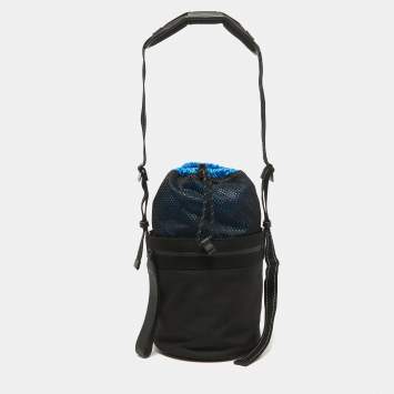 Pre Owned Bottega Veneta Black Nylon Paper Bucket Bag