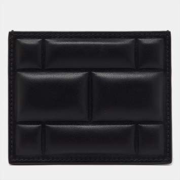 Pre Owned Bottega Veneta Black Padded Leather Card Holder