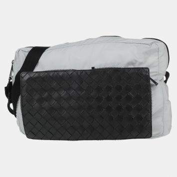 مملوكة مسبقًا Bottega Veneta Black/Grey Fabric and Leather Foldable Bag