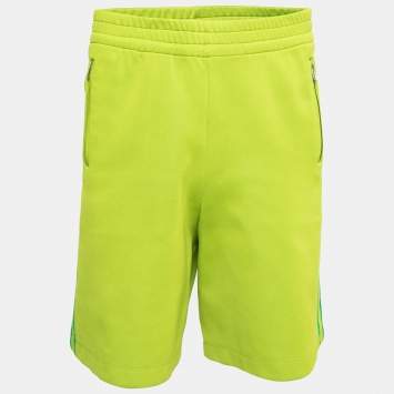 Pre Owned Bottega Veneta Lime Green Synthetic Shorts M