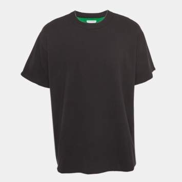 Pre Owned Bottega Veneta Black Double-Layered Cotton Jersey T-Shirt M