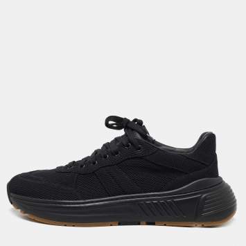Pre Owned Bottega Veneta Black Mesh Speedster Sneakers Size 44