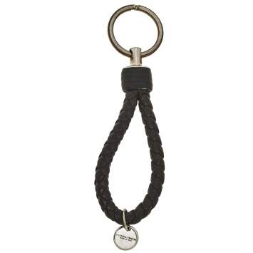 Pre Owned Bottega Veneta Brown Intrecciato Nappa Leather Key Ring