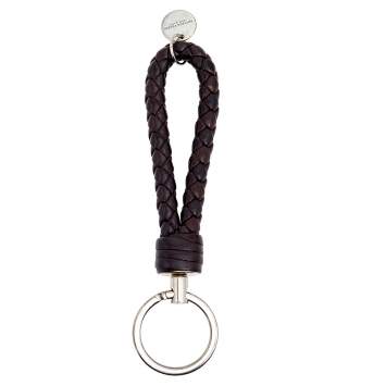 Pre Owned Bottega Veneta Brown Braided Leather Key Chain
