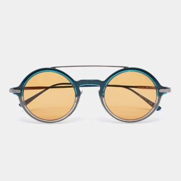 Pre Owned Bottega Veneta Two Tone/Orange BV0243S Round Sunglasses