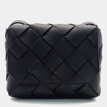 Bottega Veneta Black Leather Diago Crossbody Bag