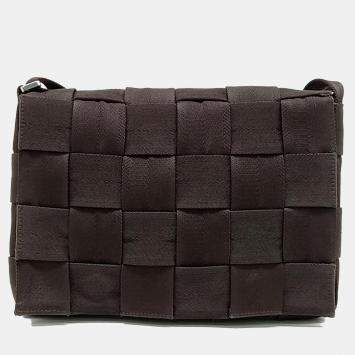 Bottega Veneta Brown Fabric Cassette Bag