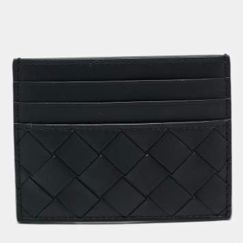 Bottega Veneta Black Intrecciato Leather Card Holder