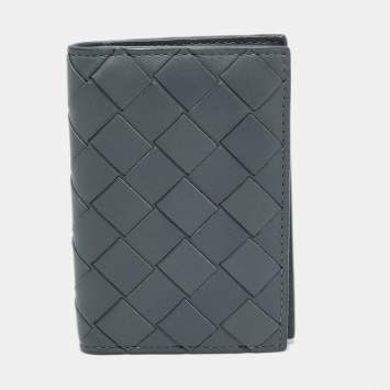 Bottega Veneta Grey Intrecciato Leather Card Holder