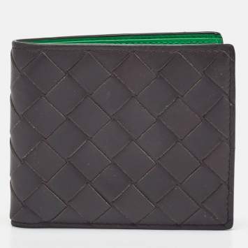 Bottega Veneta Dark Brown Intrecciato Leather Bifold Wallet