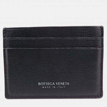 مملوكة مسبقًا Bottega Veneta Black Leather Card Wallet