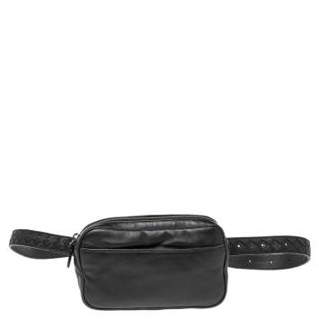 Pre Owned Bottega Veneta Black Leather Belt Bag