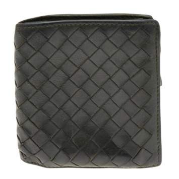Pre Owned Bottega Veneta Olive Green  Intrecciato Leather Bi-Fold Wallet
