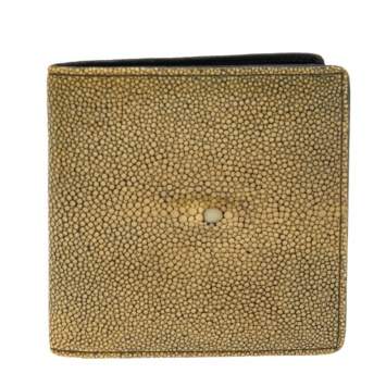 Pre Owned Bottega Veneta Yellow Stingray Bifold Wallet
