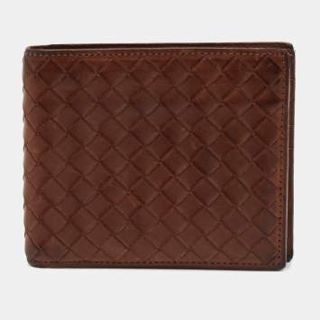 مملوكة مسبقًا Bottega Veneta Tan Intrecciato Leather Bifold Wallet