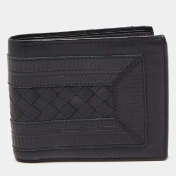 مملوكة مسبقًا Bottega Veneta Black Intrecciato Leather Bifold Wallet