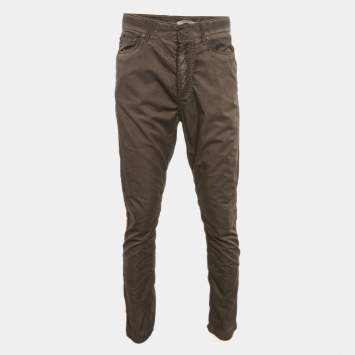 Pre Owned Bottega Veneta Khaki Green Cotton Blend Cruise Pants M