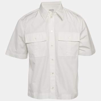Pre Owned Bottega Veneta White Cotton Short Sleeve Shirt S