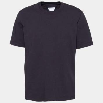 Pre Owned Bottega Veneta Black Jersey Logo Embroidered Crewneck T-Shirt XL