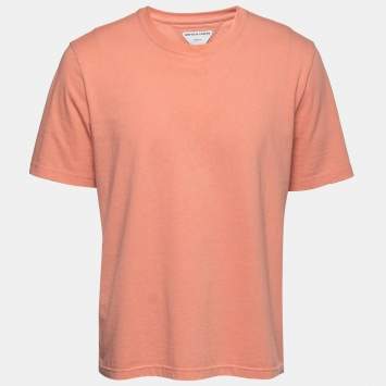 Pre Owned Bottega Veneta Pink Cotton Crewneck T-Shirt L