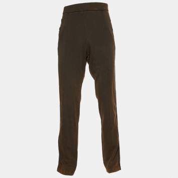 Pre Owned Bottega Veneta Brown Faded Cotton Knit Track Pants XXL