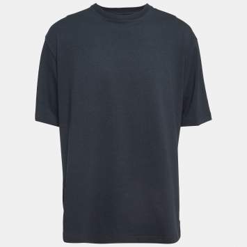 Pre Owned Bottega Veneta Grey Cotton Crew Neck T-Shirt L