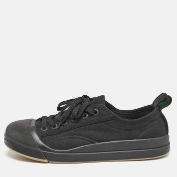 Pre Owned Bottega Veneta Black Canvas Vulcanized Sneakers Size 41