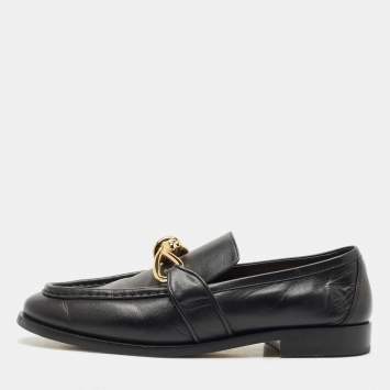 Bottega Veneta Black Leather Astaire Loafers Size 43