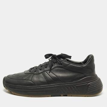 مملوكة مسبقًا Bottega Veneta Speedster Size 45.5 Black Leather Low Top Sneakers