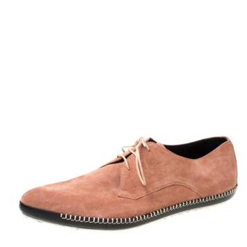 Pre Owned Bottega Veneta Pink Suede Dhalia Pointed Toe Derby Size 42