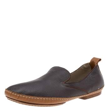 Pre Owned Bottega Veneta Brown Leather Smoking Slippers Size 41