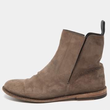 Pre Owned Bottega Veneta Brown Suede Voortrekking Jag Ankle Boots Size 40
