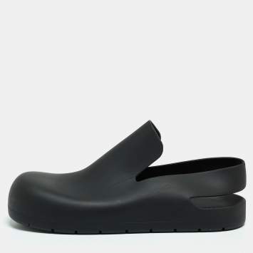 Pre Owned Bottega Veneta Black Rubber Slip On Sneakers Size 42