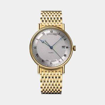 Breguet Silver 18k Yellow Gold Classique 5177BA/12/AV0 Automatic Men's Wristwatch 38 mm