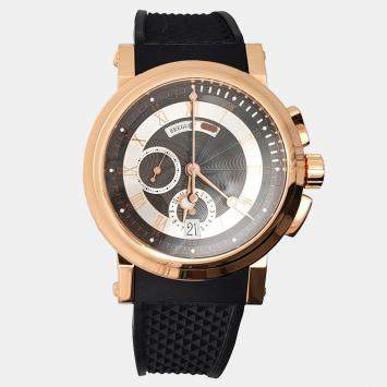 Pre Owned Breguet Marine 5827BR Automatic Black 18K Rose Gold Men’s Wristwatch 42 mm