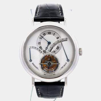 Pre Owned Breguet Classique Complications 3657 Silver Platinum Manual Winding Men Wristwatch 39mm