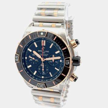 Pre Owned Breitling Chronomat UB0136251B1U1 Automatic Black 18K Rose Gold Stainless Steel Men’s Wristwatch 44 mm