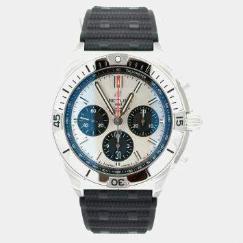 Pre Owned ساعة يد رجالية بريتلينغ كرونومات 42 B01 AB0134101G1S2 أوتوماتيك فضية ستانلس ستيل 42 م م