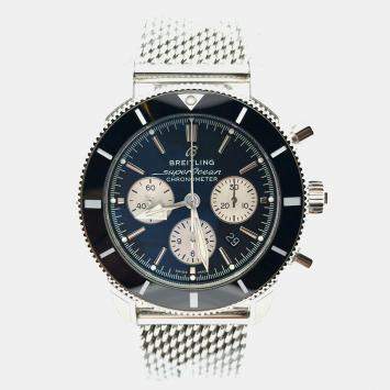 Pre Owned ساعة يد رجالية بريتلينغ سوبر أوشن هيريتاج II كرونوغراف B01 AB0162121B1A1 أوتوماتيك سوداء ستانلس ستيل 44 مم