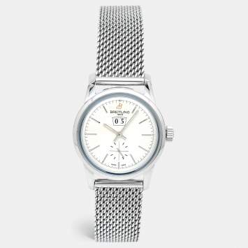 Pre Owned Breitling Silver Stainless Steel Transocean A1631012/G781 Men's Wristwatch 38 mm