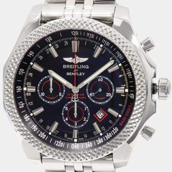 Pre Owned Breitling Black Stainless Steel Bentley A25368 Automatic Men's Wristwatch 49 mm