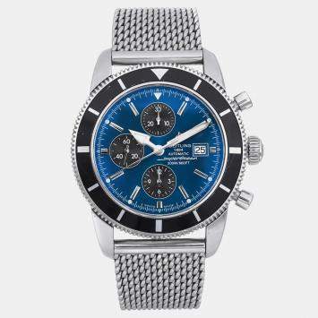 Pre Owned Breitling Blue Stainless Steel Superocean Heritage Chronograph A13320 Automatic  Men's Wristwatch 46mm