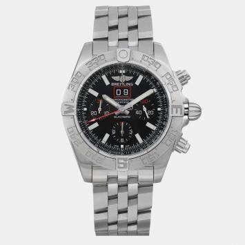 Pre Owned Breitling Black Stainless Steel Chronomat Blackbird A4436010/BB71SS Automatic Men's Wristwatch 44 mm