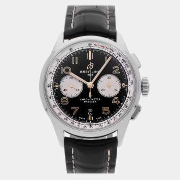 Pre Owned Breitling Premier B01 Chronograph Norton Edition AB0118A21B1X2 Automatic Stainless Steel Silver Dial Men's Wristwatch 42mm