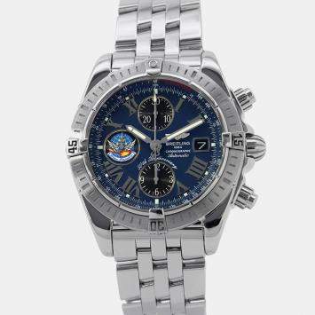 Pre Owned Breitling Chronomat A156CBIPA Automatic Blue Stainless Steel Chronograph Men's Wristwatch 43 mm