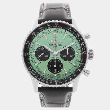 Pre-Owned Breitling Navitimer AB0138241L1P1 Automatic Green Men's Wristwatch 43 mm