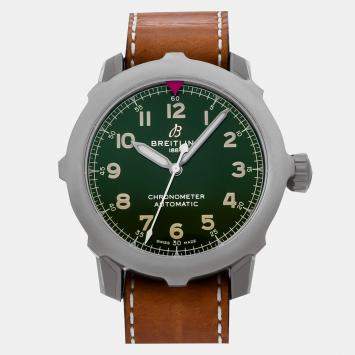Pre-Owned Breitling Aviator Super 8 B20 EB2040101L1X1 Automatic Green Titanium Men's Wristwatch 46 mm