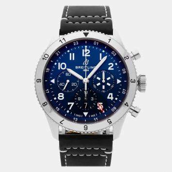Pre-Owned Breitling Super Avi B04 Chronograph GMT 46 Tribute To Vought F4U Corsair AB04451A1C1X1 46 mm