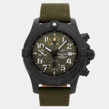 Pre Owned Breitling Avenger Chronograph Night Mission V13317101L1X2 Automatic Green Titanium Men’s Wristwatch 45mm